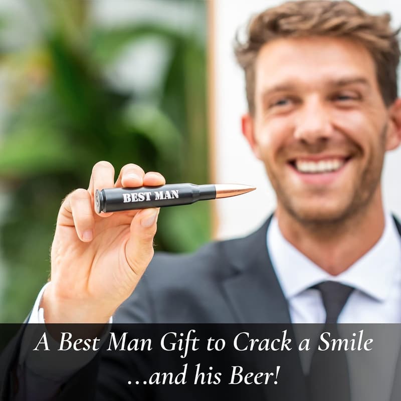 Best Man Proposal Gift - Engraved 50 Cal Bottle Opener