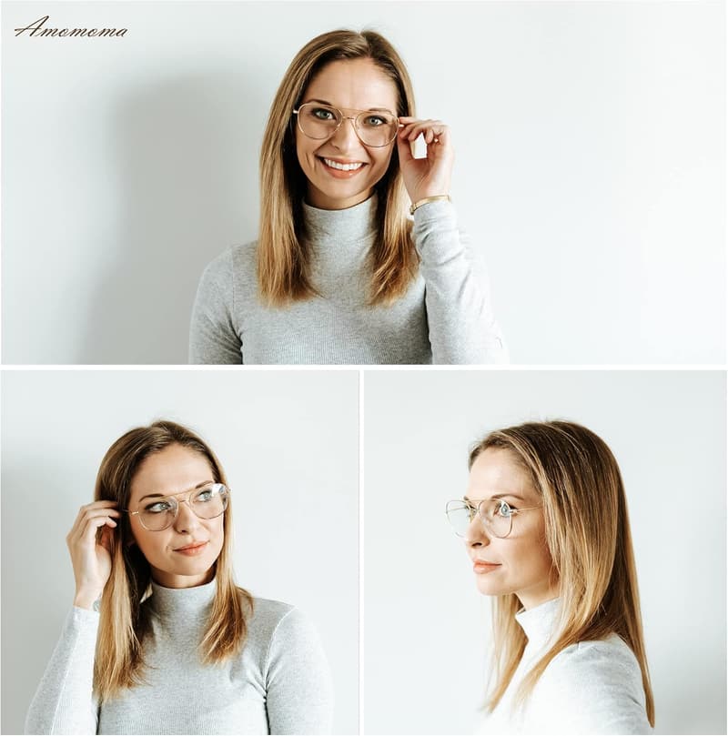 Retro Aviator Blue Light Blocking Reading Glasses for Men & Women