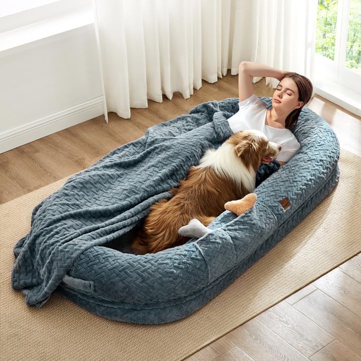 Luxury Faux Fur Human Dog Bed - Giant 72