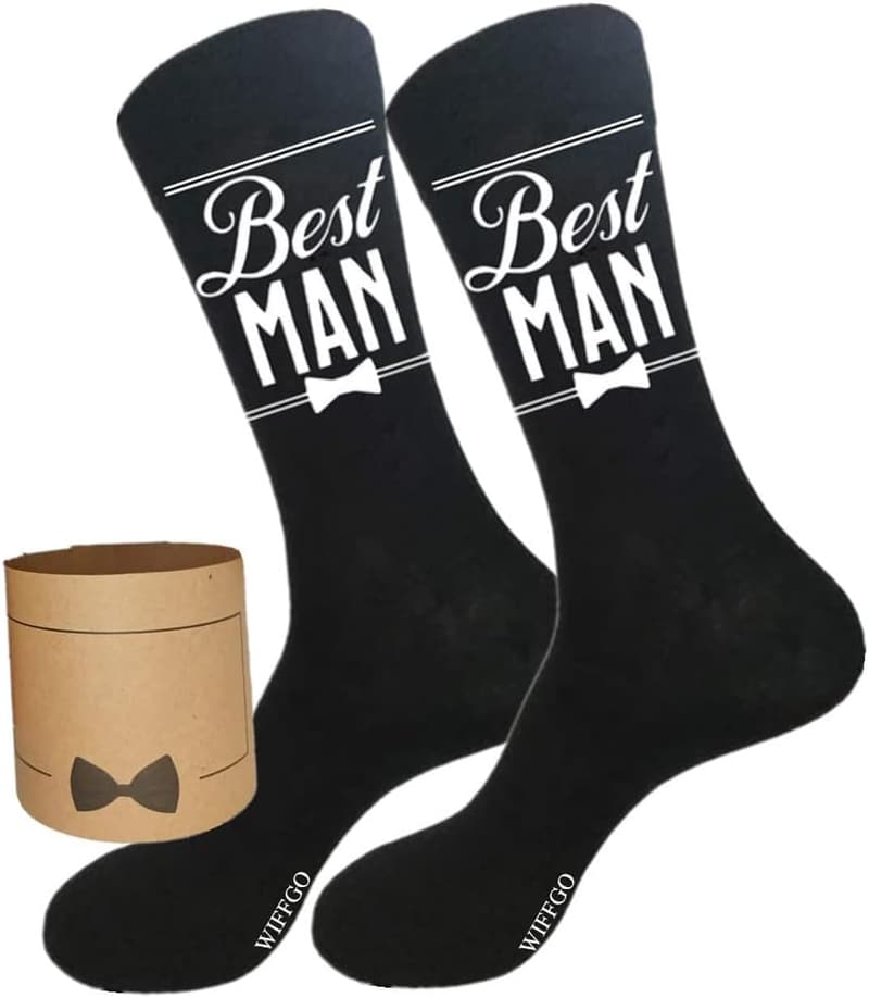 Funny Novelty Crew Socks for Groomsmen - 100% Cotton