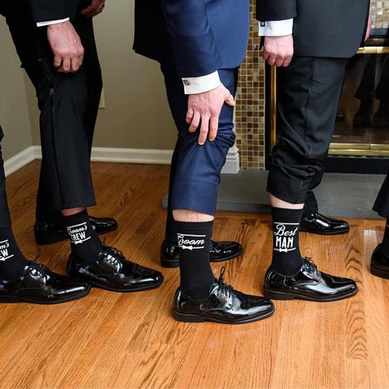 Funny Novelty Crew Socks for Groomsmen - 100% Cotton