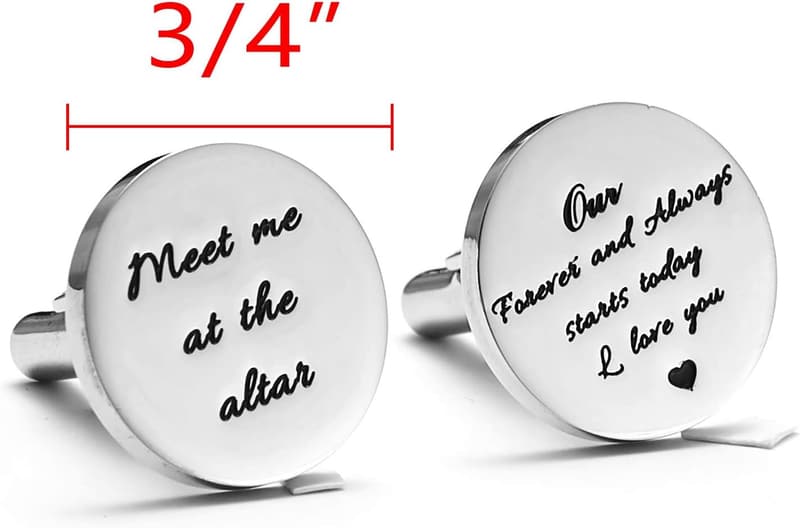 Wedding Cuff Links for Men - Stainless Steel Groom Gift