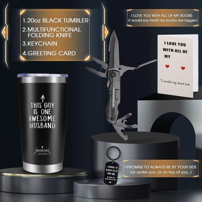 Valentine's Day Gift Set - Insulated Tumbler & Multi-Tool for Him