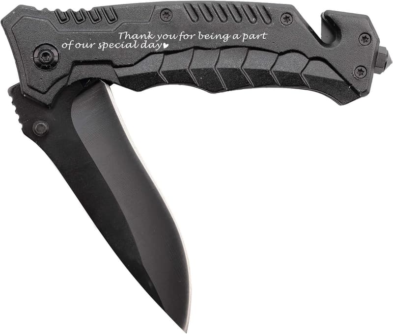 Engraved Pocket Knife for Groomsmen - Wedding Gift