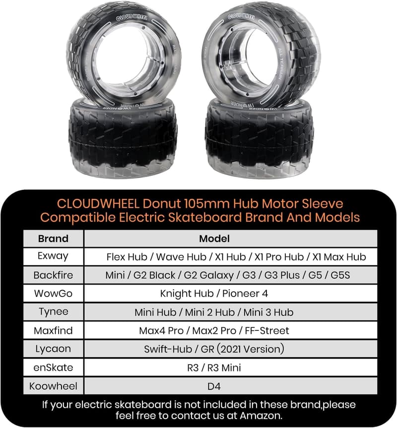 Urban All-Terrain 105mm Hub Motor Wheels for Electric Skateboards