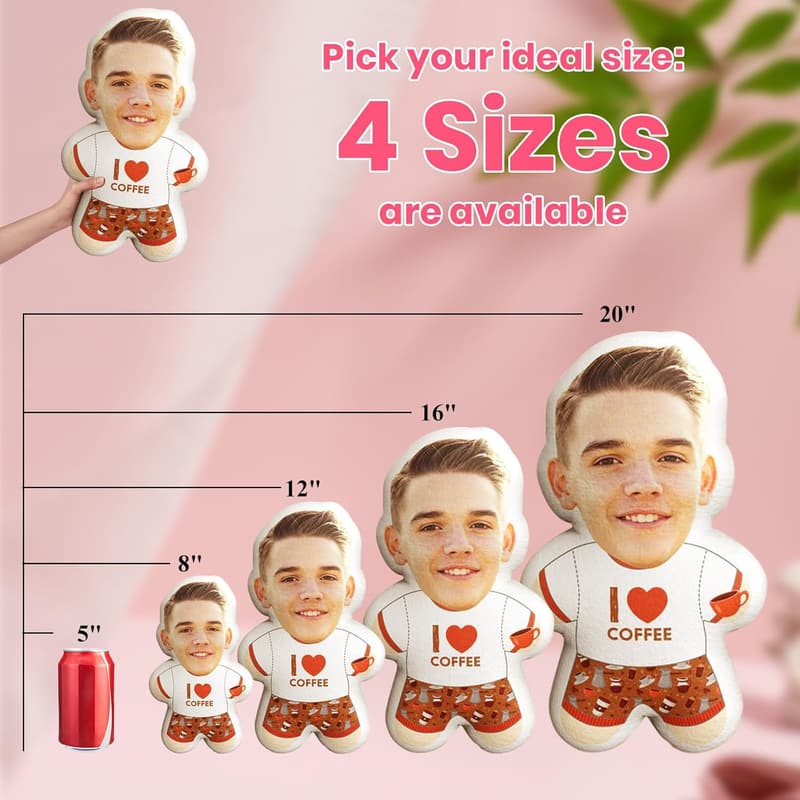 Personalized 3D Face Pillow for Couples – Funny Home Decor Gift