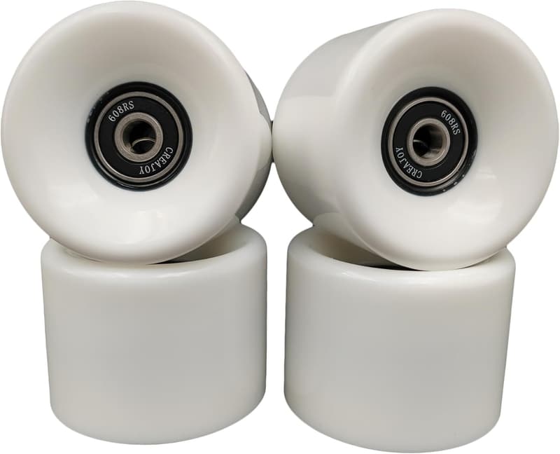 60mm 92A Skateboard Wheels with Bearings - Set of 4 (White)