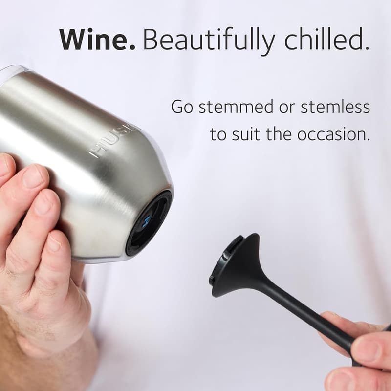 Premium Stainless Steel Wine Tumbler with Lid – 12oz (黑色的)