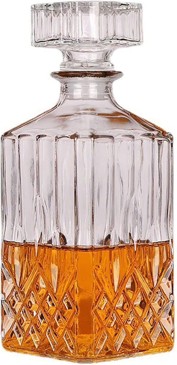 33.8 oz Crystal Whiskey Decanter – For Whiskey and Spirits