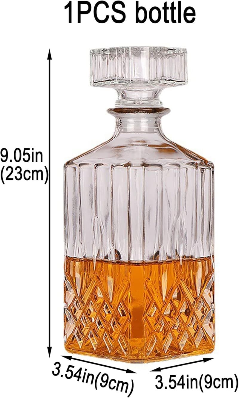33.8 oz Crystal Whiskey Decanter – For Whiskey and Spirits