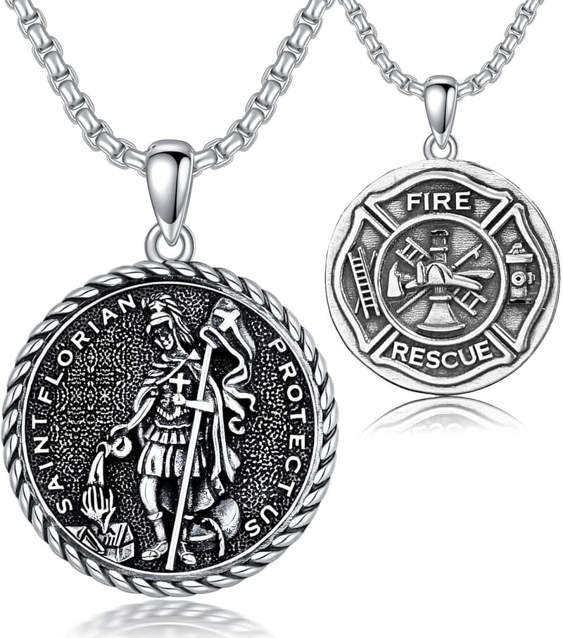 Saint Necklace in 925 Sterling Silver for Men and Women