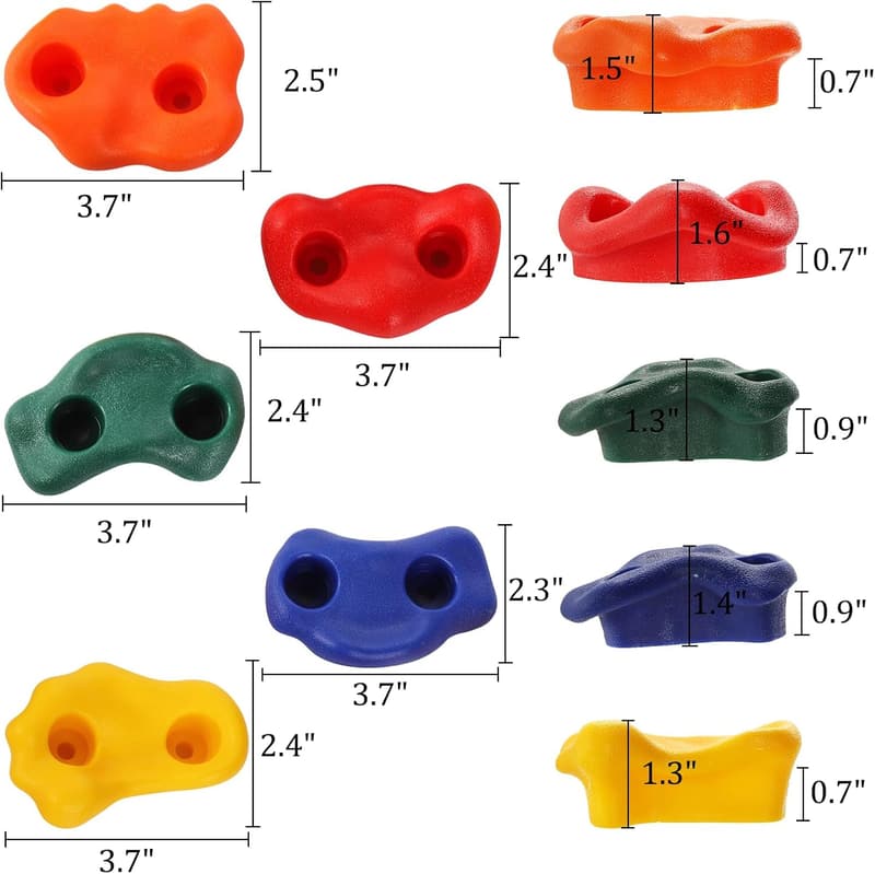 Indoor & Outdoor Rock Climbing Holds Kit for Kids & Adults