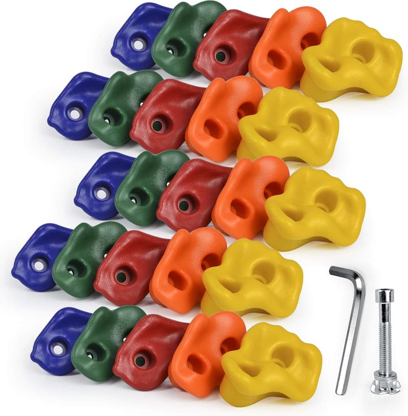 Large Multi-Colored Rock Climbing Holds Set for Kids & Adults