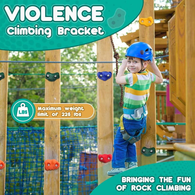 Kids Rock Climbing Wall Kit with 25 Holds & Mounting Screws
