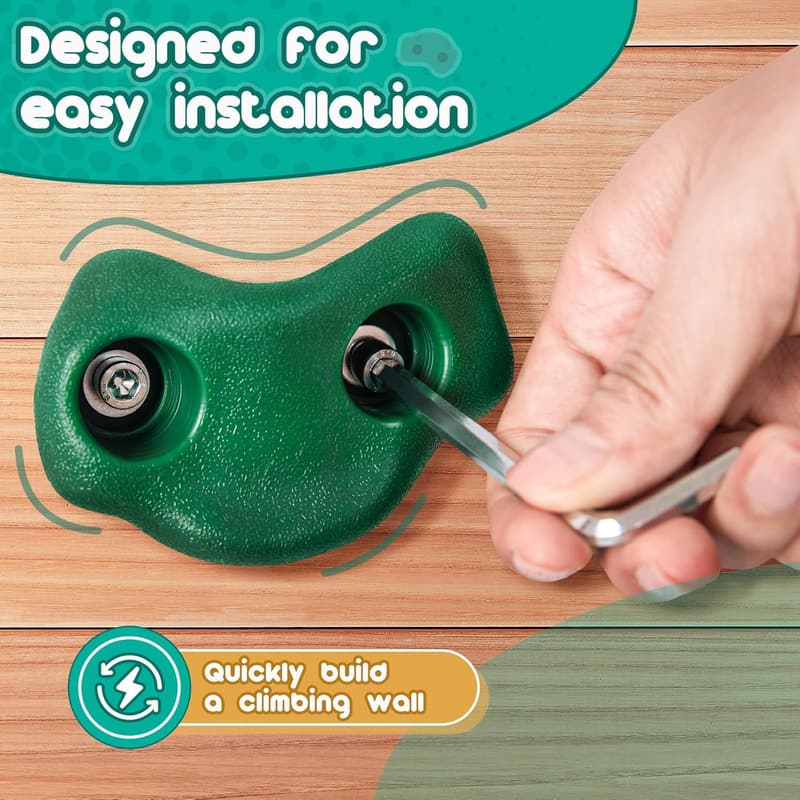 Kids Rock Climbing Wall Kit with 25 Holds & Mounting Screws
