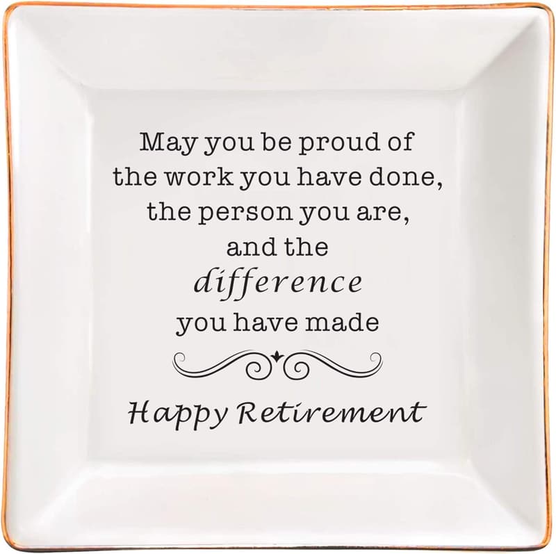 Retirement Gift Ceramic Jewelry Dish for Women