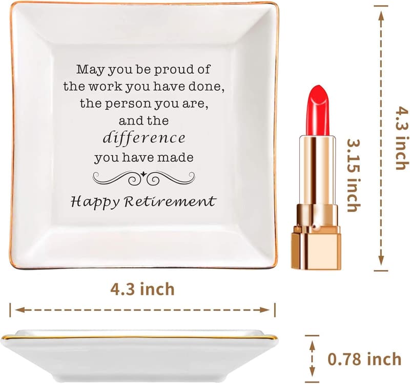 Retirement Gift Ceramic Jewelry Dish for Women