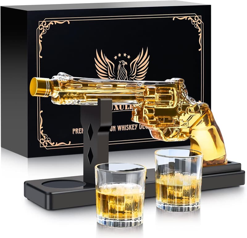 Men's Whiskey Decanter Set with Shot Glasses - Unique Gift