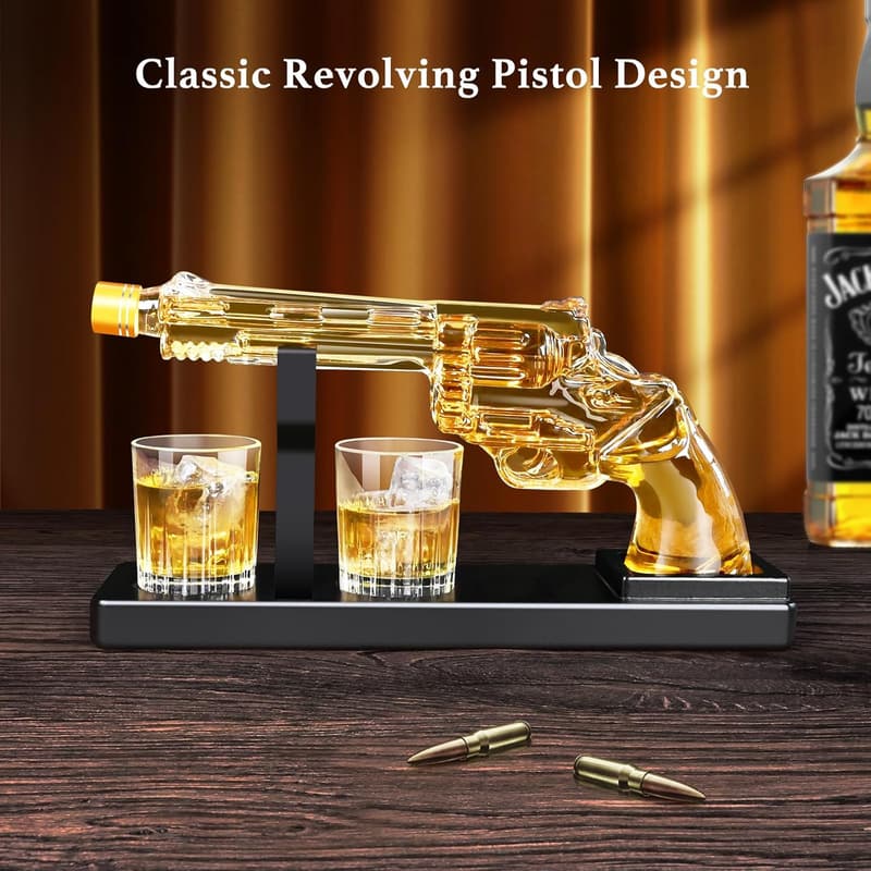 Men's Whiskey Decanter Set with Shot Glasses - Unique Gift