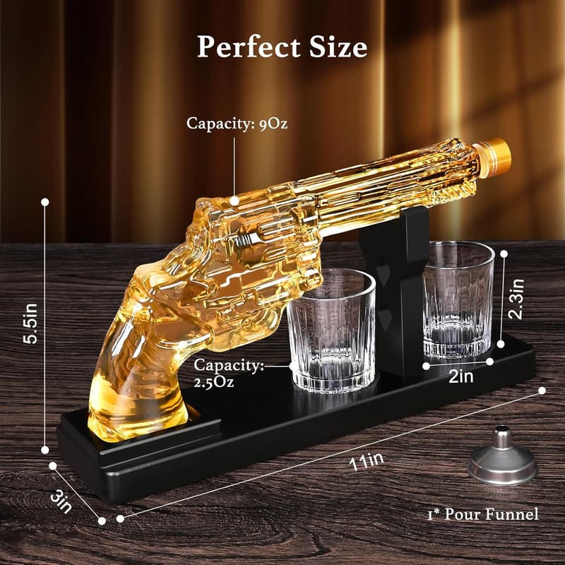 Men's Whiskey Decanter Set with Shot Glasses - Unique Gift