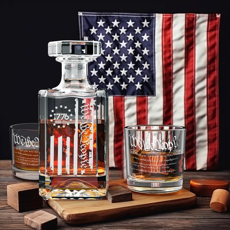 Personalized Whiskey Decanter Set for Men - 1776 設計