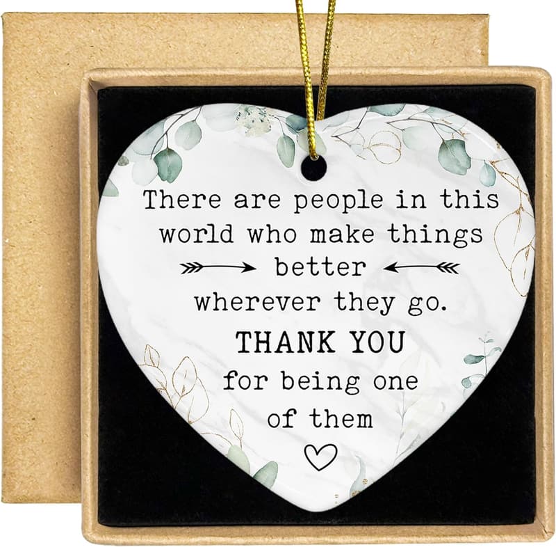 Employee Appreciation Ceramic Heart Ornament - Retirement Gift