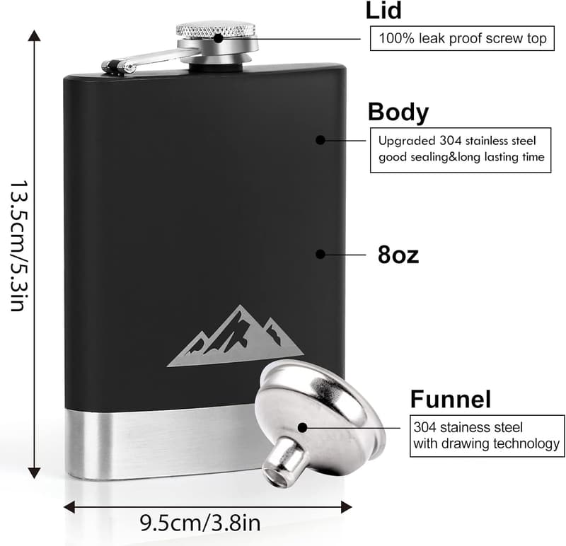 Father's Day 8oz Stainless Steel Whiskey Flask for Men