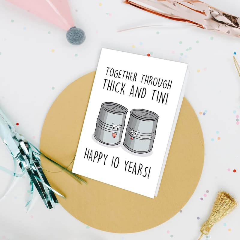 Tenth Anniversary Pun Card for Couples