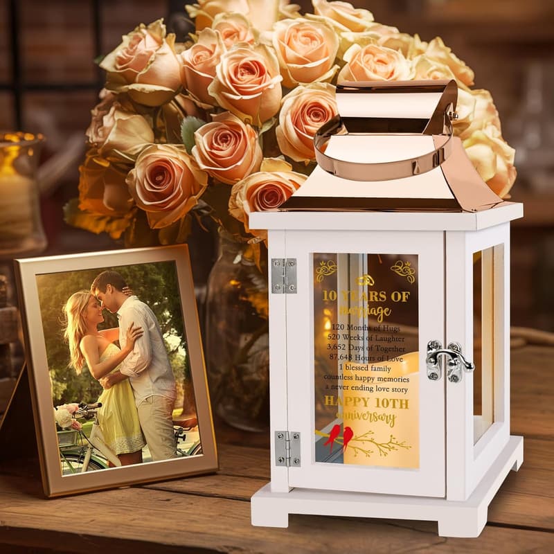 10th Anniversary Lantern - Decorative Gift for Couples
