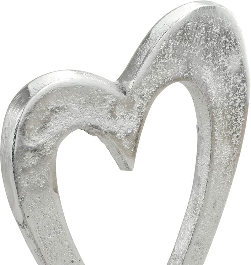 10th Anniversary Rustic Metal Heart Decoration – Aluminum & Wood