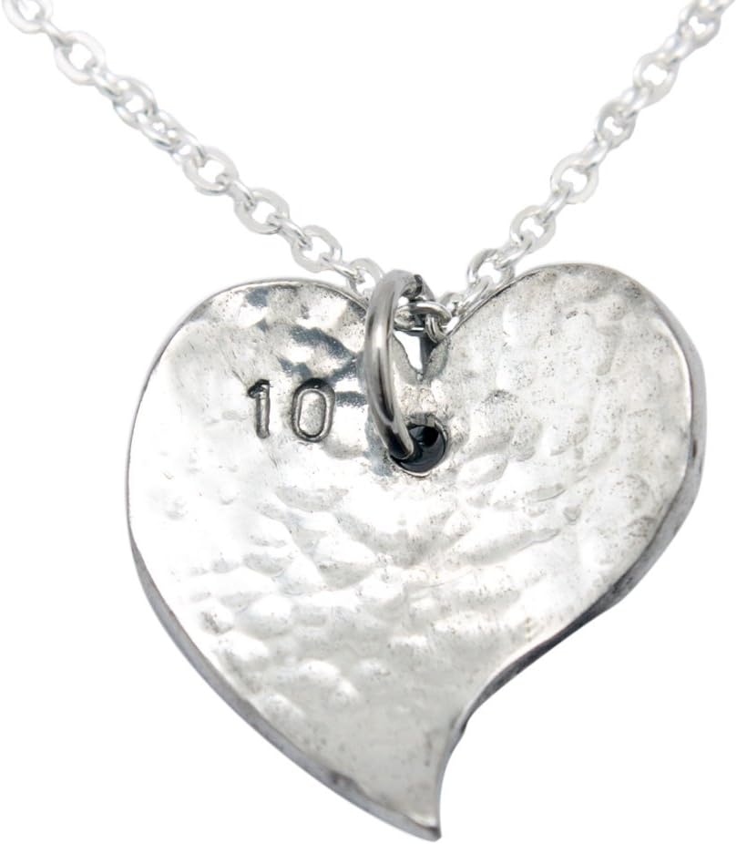 10th Anniversary Heart Necklace in Traditional Tin