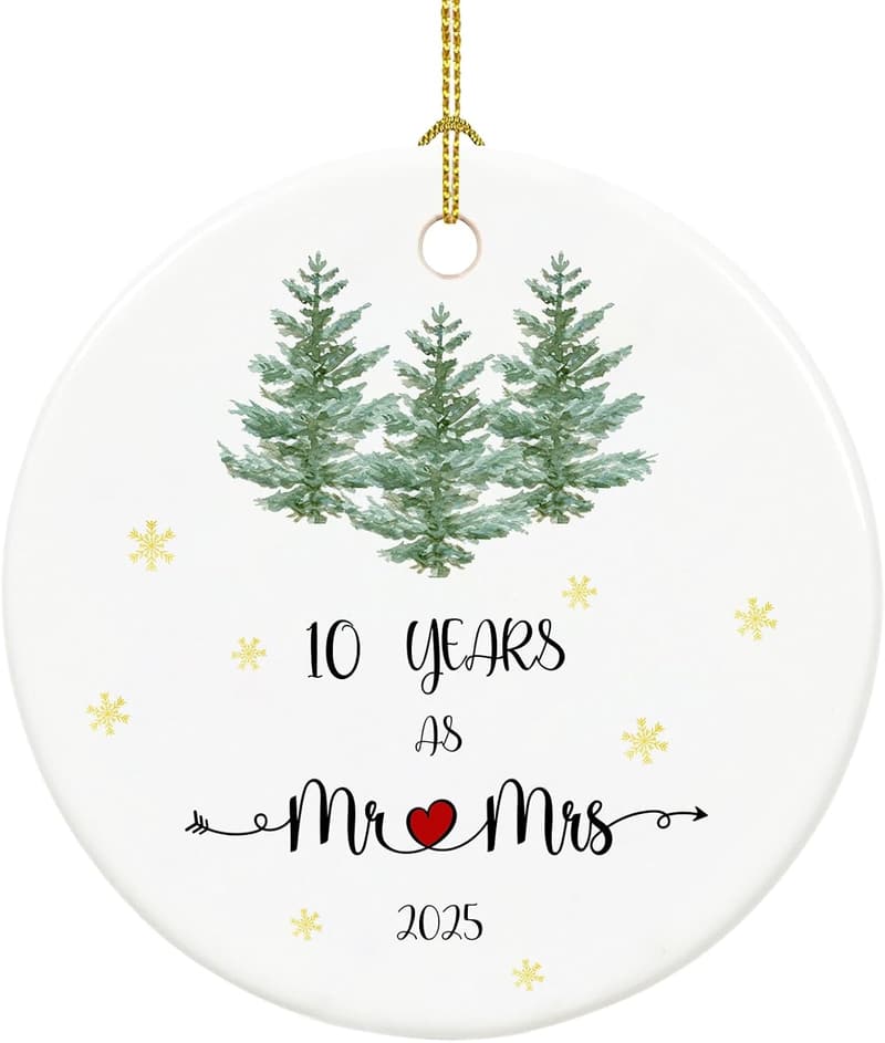 10th Anniversary Ceramic Keepsake for Couples, 2.9