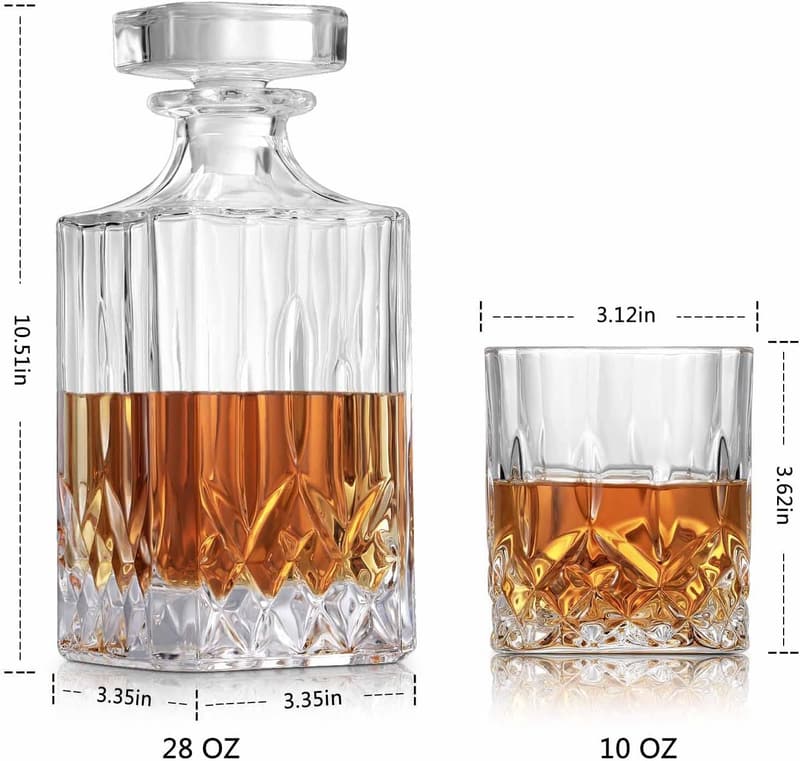 Whiskey Decanter Set with Glasses - Perfect Gift for Men