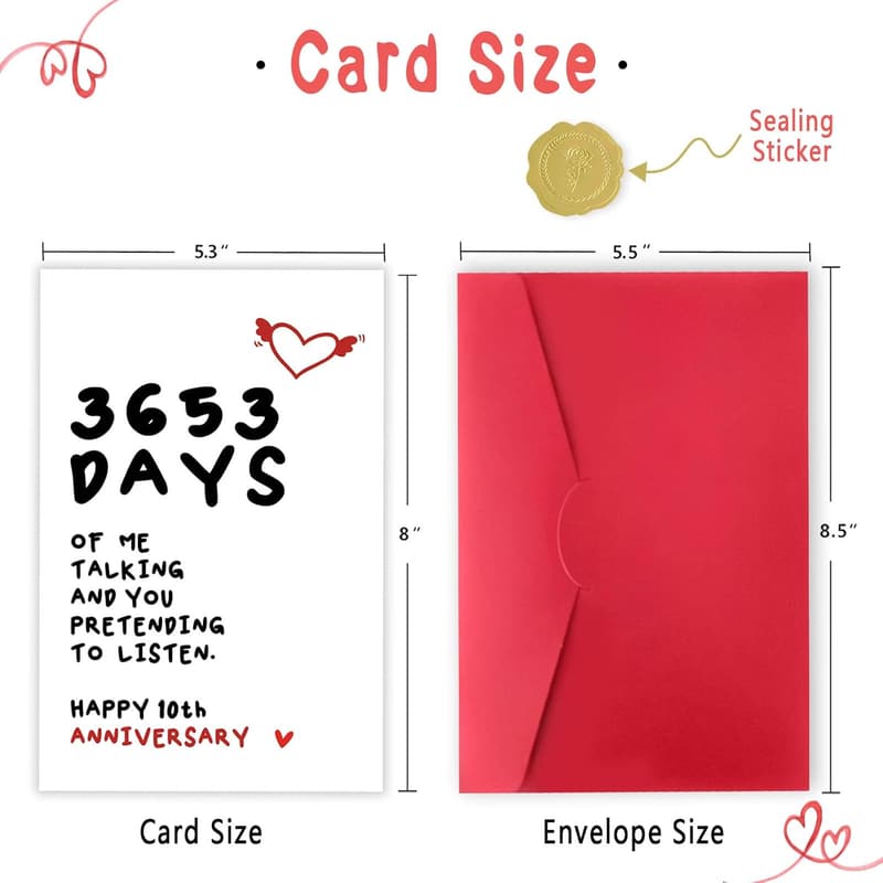 10th Anniversary Funny Card for Couples