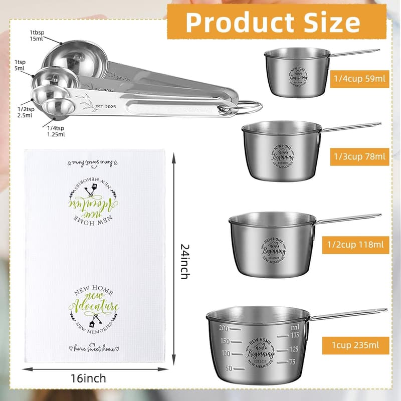 Housewarming Gifts: Measuring Cups and Spoons Set for New Home