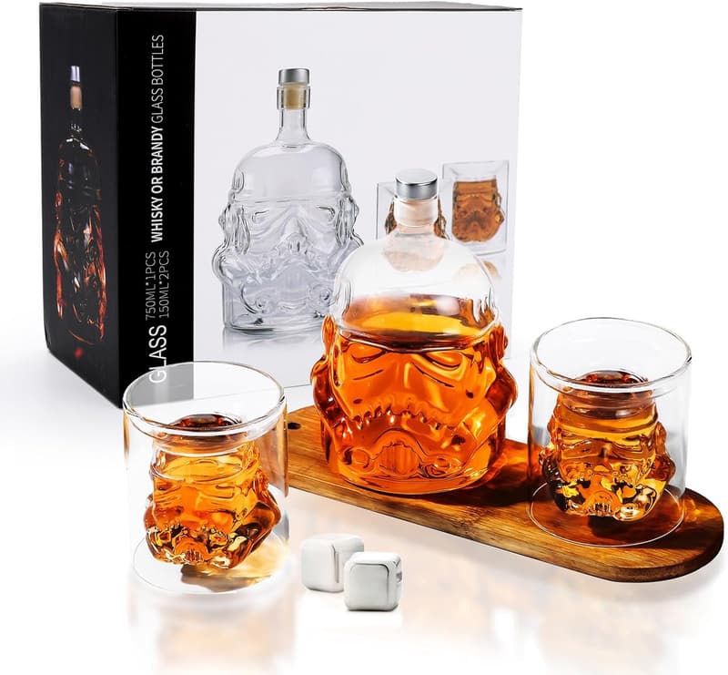 Whiskey Decanter Set with 2 Glasses - Perfect Gift for Men