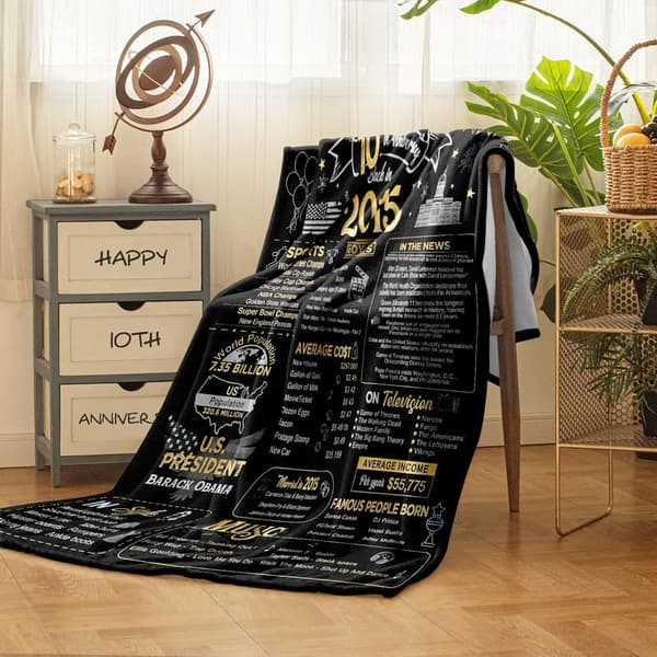 10th Anniversary Blanket Gift for Couples, 60