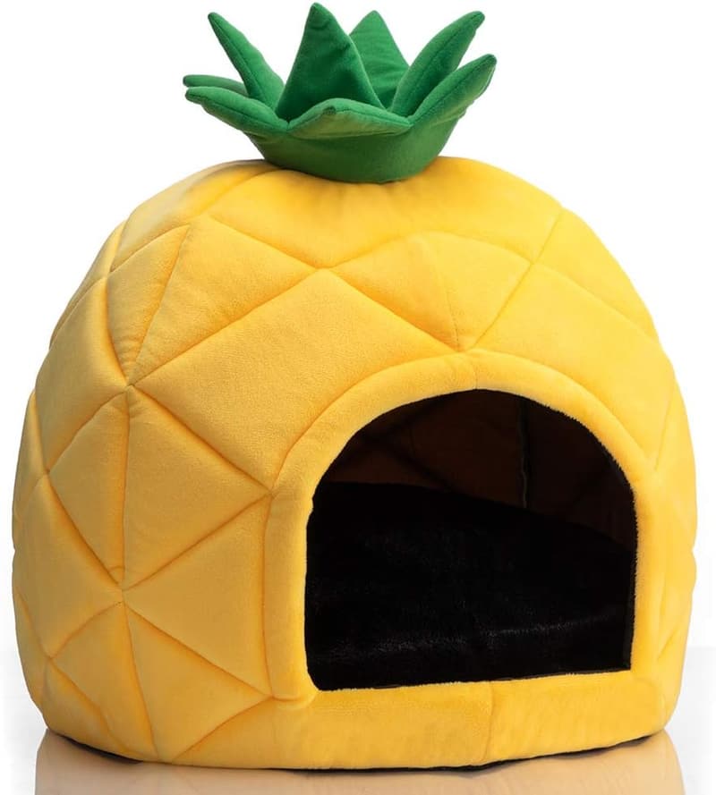 Cozy Pineapple-Shaped Pet Bed for Cats and Small Dogs