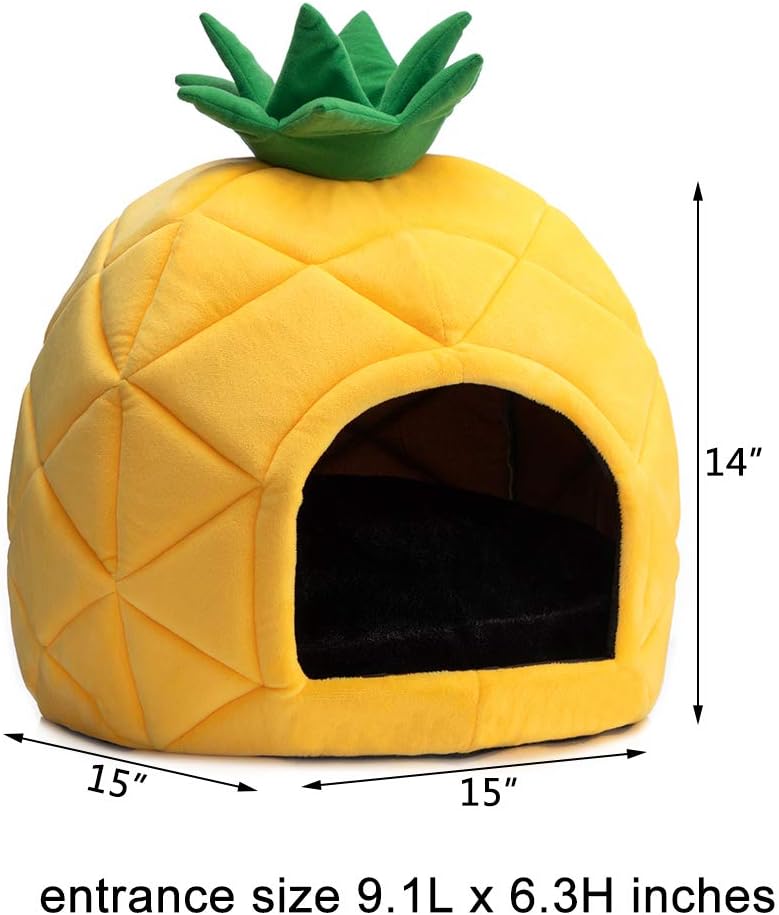 Cozy Pineapple-Shaped Pet Bed for Cats and Small Dogs
