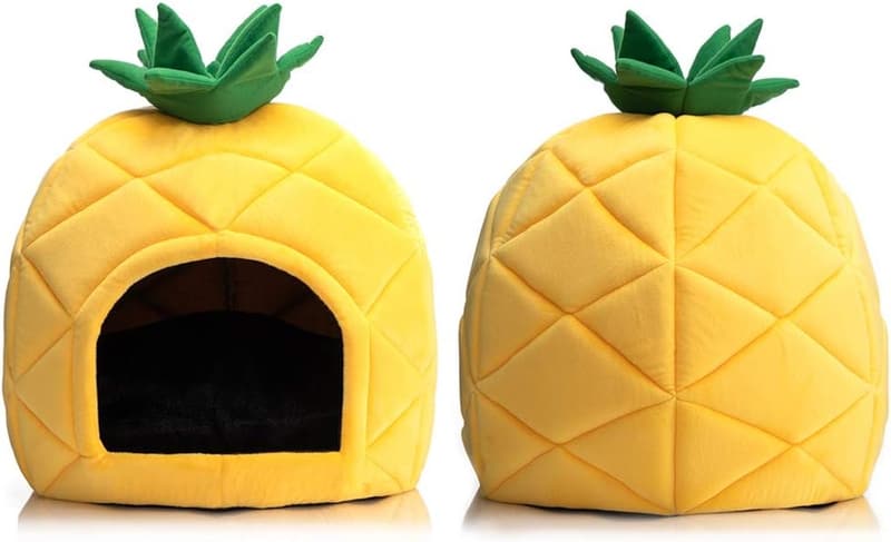 Cozy Pineapple-Shaped Pet Bed for Cats and Small Dogs