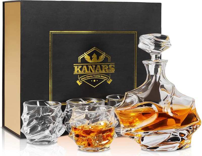 Emperor 27 Oz Crystal Whiskey Decanter Set for Men
