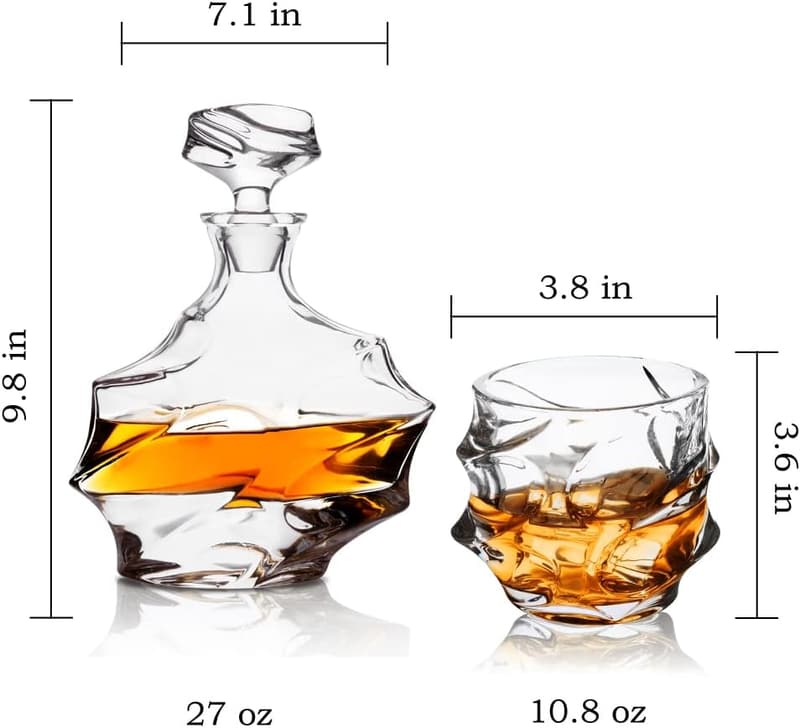 Emperor 27 Oz Crystal Whiskey Decanter Set for Men