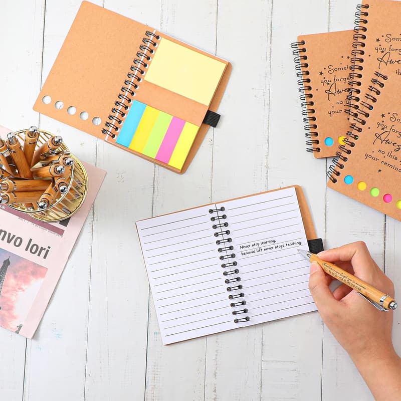 Employee Appreciation Gift Set: Inspirational Notebooks & Bamboo Pens