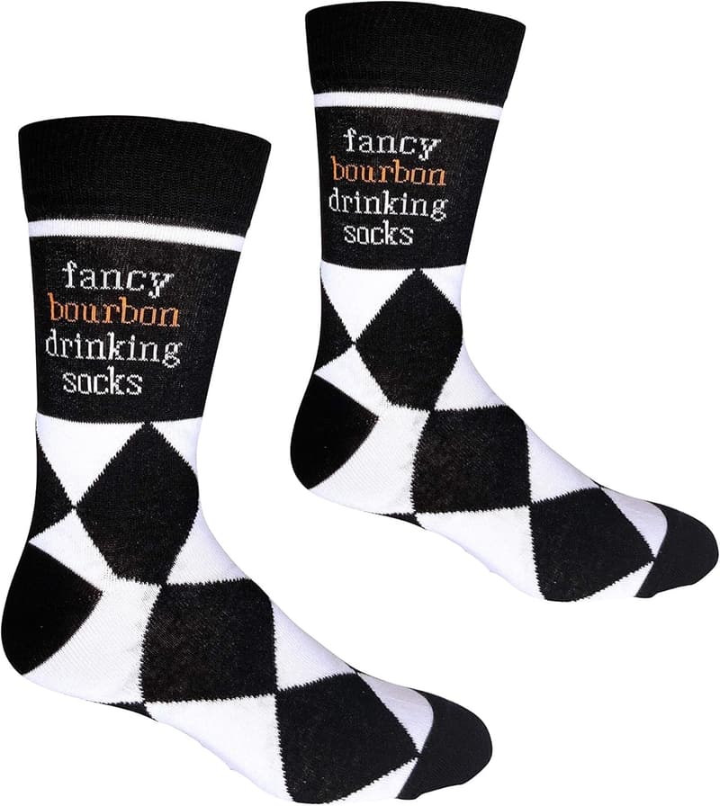 Bourbon-Themed Novelty Socks for Men - Fun Gift for Whiskey Lovers