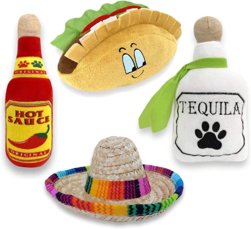 Fiesta Dog Chew Toys - Plush Squeak Toys for All Breeds