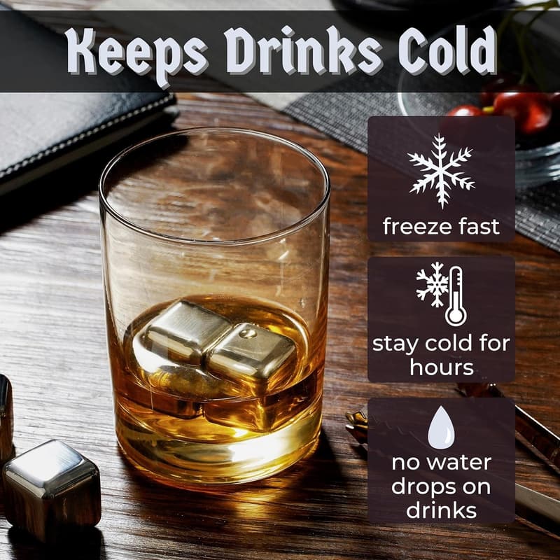 Personalized Whiskey Stones Gift Set for Men & Women - 4pcs