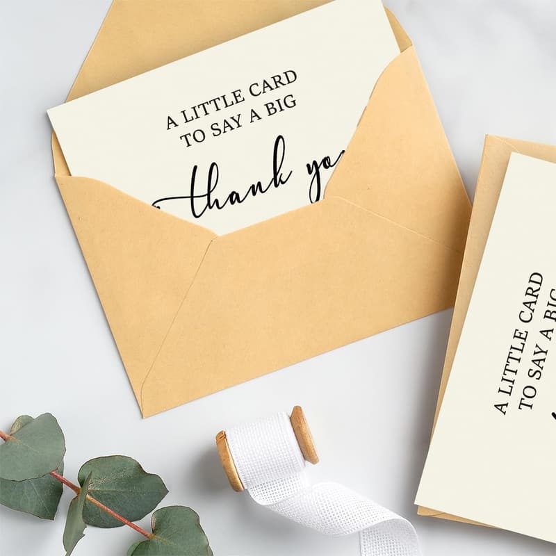 Thank You Cards with Envelopes - 25 Pack for Baby Showers & Weddings