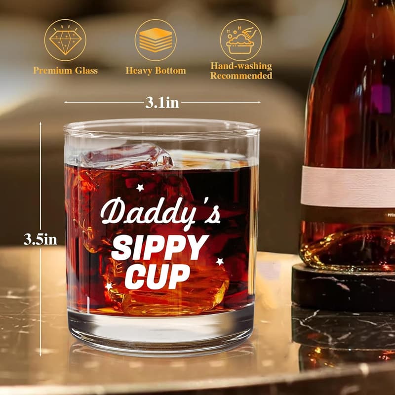 Funny Sippy Cup Whiskey Glass for First-Time Dads