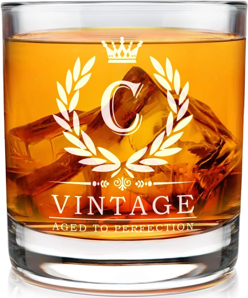 Personalized 11oz Whiskey Glass for Men - Engraved Birthday Gift