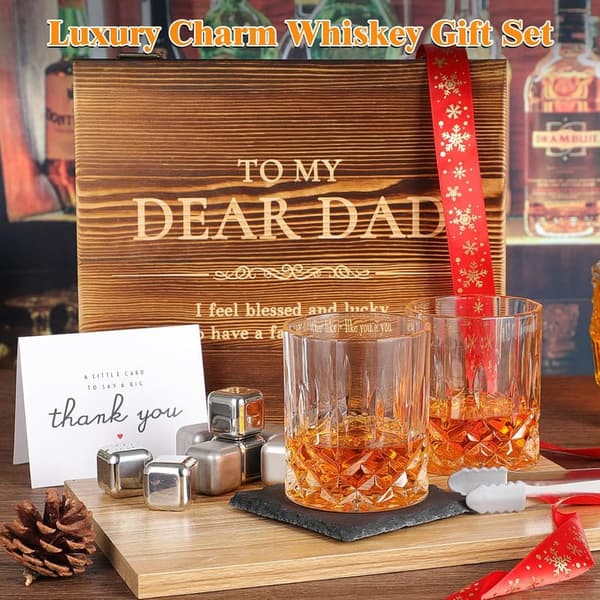 Father's Day Stainless Steel Bourbon Whiskey Stones Set